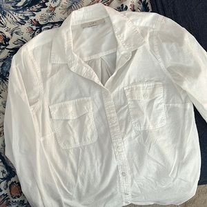 White LOFT button down shirt